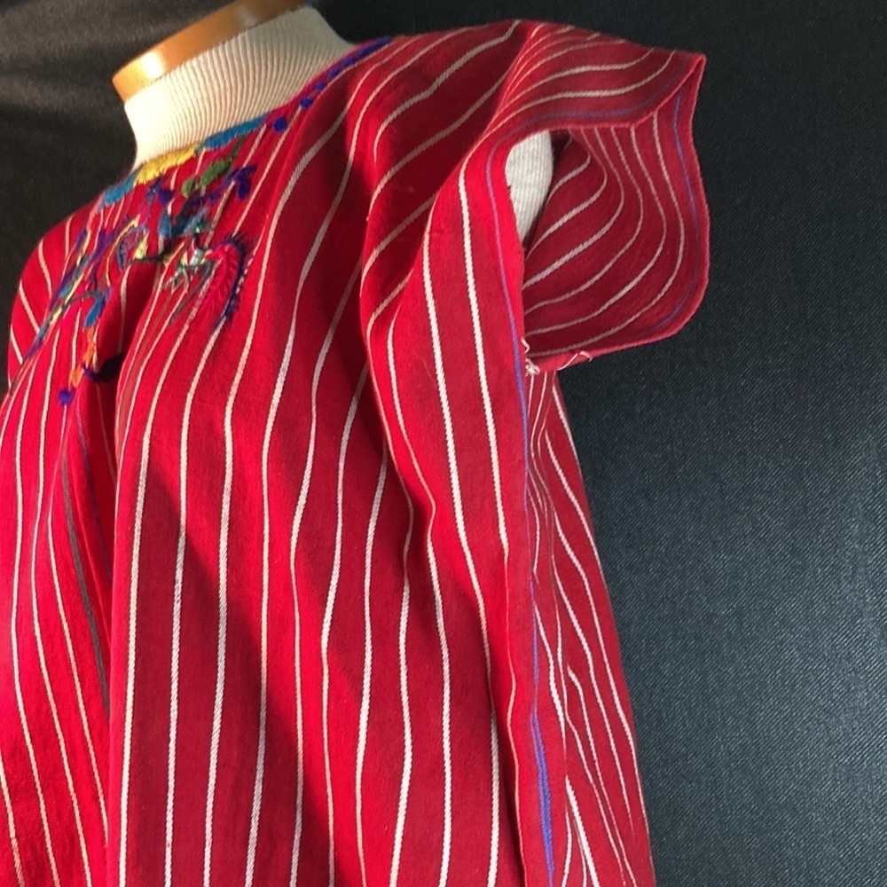 Vintage 70’s Los H’s 19 Olvera Street Guatemala cotton mini dress/shirt. box Z - Picture 6 of 7